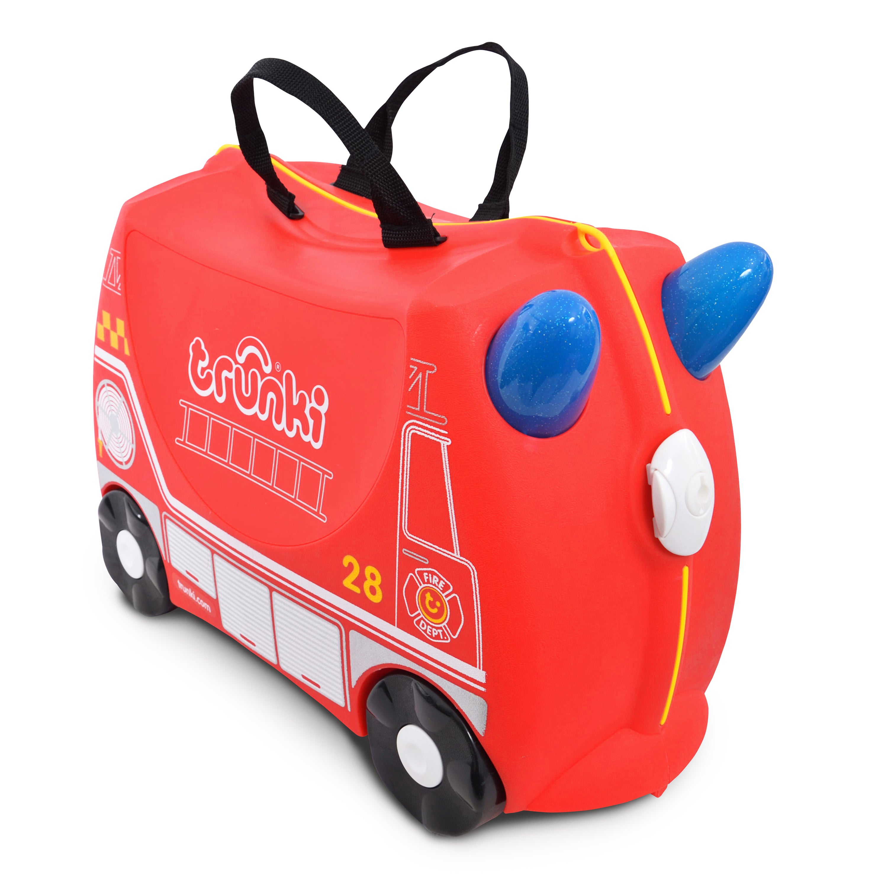 Trunki children's ride store on luggage